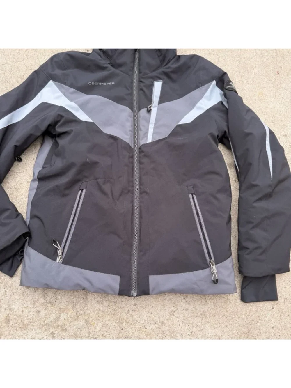 Obermeyer Kids Mach 12 Boys Ski Snow Jacket Insulated Size Large Black